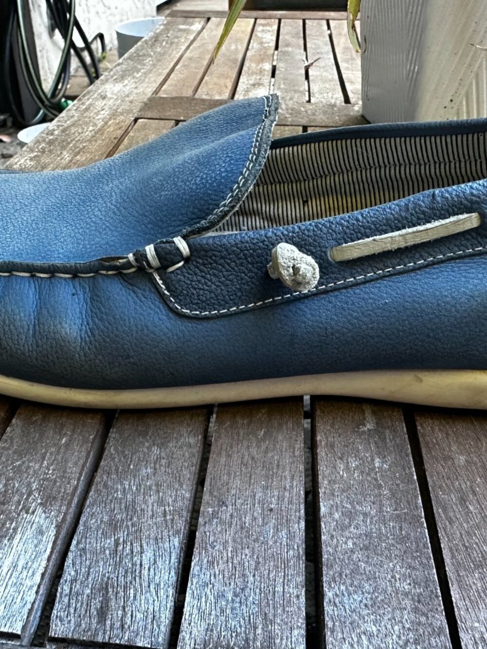 True blue Nordstrom 1901 100% leather driving shoes - Picture 3 of 5